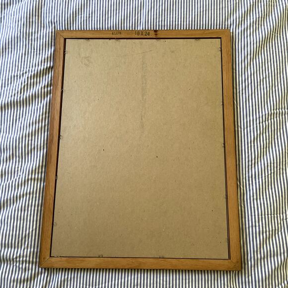 Vintage Original Chalk Pastel Drawing Bambi Deer Fawn Framed - Picture 9 of 9